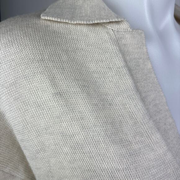 Aritzia Wilfred NWOT Cream White Knit Deep V Wool Collar Midi Sweater Dress 2XS - Picture 10 of 13